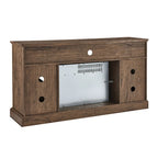 60" Reclaimed Barnwood TV Stand for 70" TVs with 1500W Electric Fireplace & Remote Control