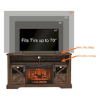 60" Reclaimed Barnwood TV Stand for 70" TVs with 1500W Electric Fireplace & Remote Control