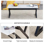 Modern Minimalist Marble Pattern Coffee Table with Black Metal Legs, Seats 2-4, Gold/Black