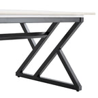 Modern Minimalist Marble Pattern Coffee Table with Black Metal Legs, Seats 2-4, Gold/Black