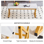 Modern Minimalist Marble Pattern Coffee Table with Black Metal Legs, Seats 2-4, Gold/Black