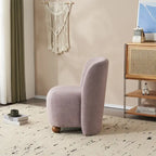 Modern Curved Teddy Fabric Accent Chair with Golden Metal Legs, Soft Upholstery, 4 Colors