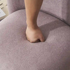 Modern Curved Teddy Fabric Accent Chair with Golden Metal Legs, Soft Upholstery, 4 Colors