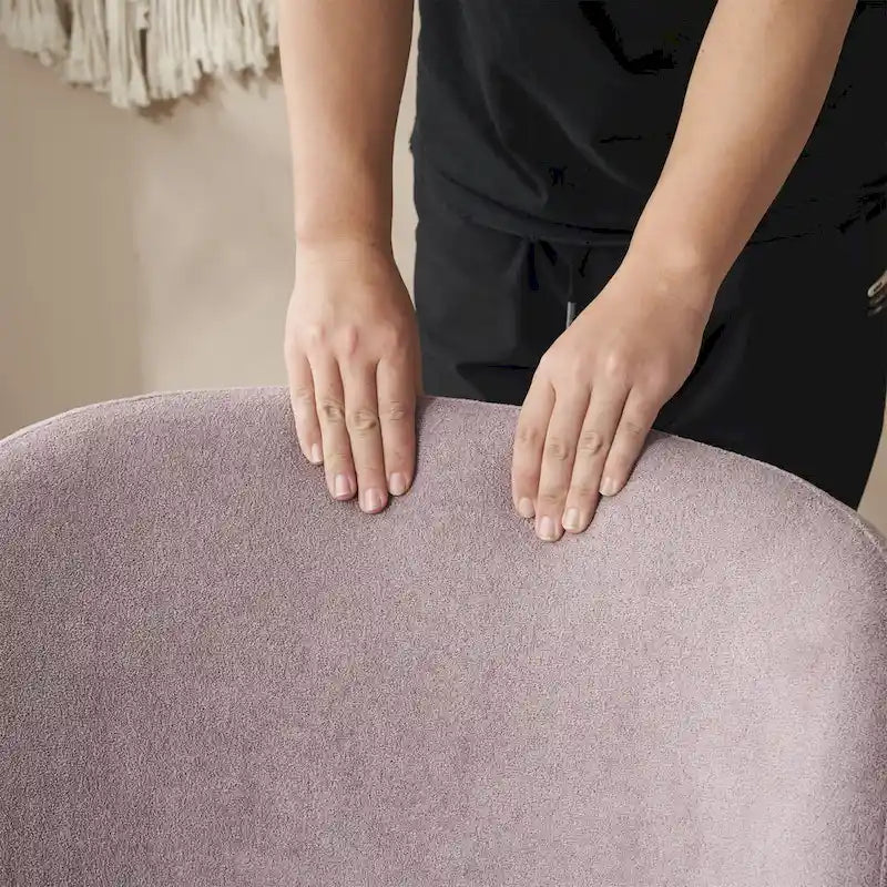 Modern Curved Teddy Fabric Accent Chair with Golden Metal Legs, Soft Upholstery, 4 Colors
