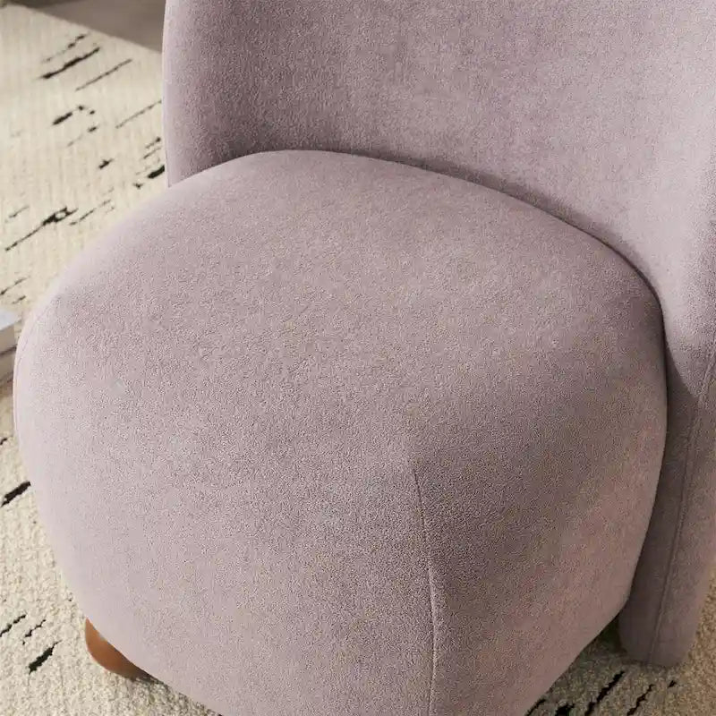Modern Curved Teddy Fabric Accent Chair with Golden Metal Legs, Soft Upholstery, 4 Colors