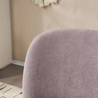 Modern Curved Teddy Fabric Accent Chair with Golden Metal Legs, Soft Upholstery, 4 Colors
