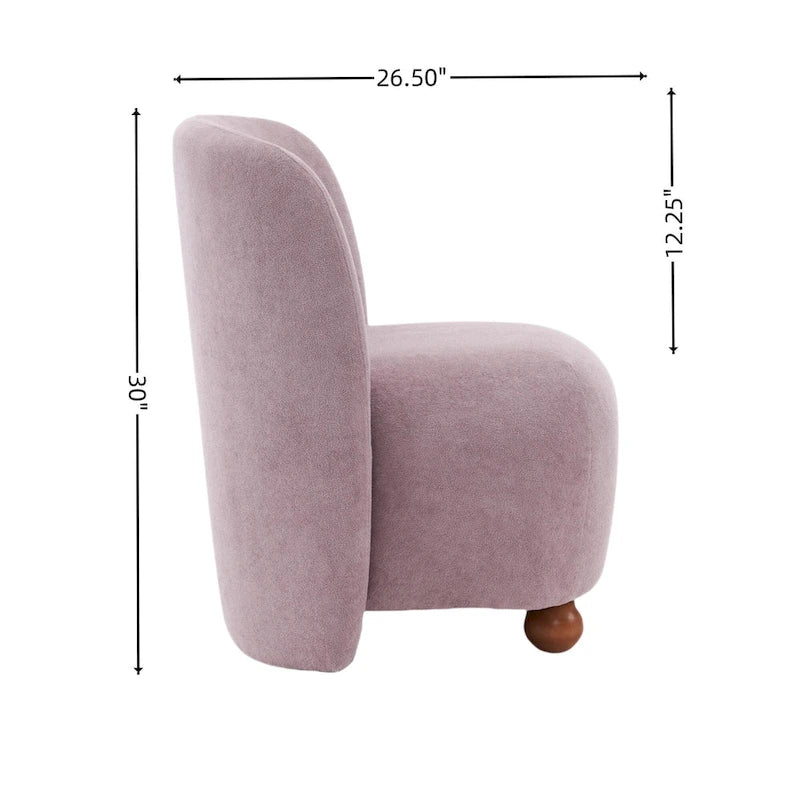 Modern Curved Teddy Fabric Accent Chair with Golden Metal Legs, Soft Upholstery, 4 Colors