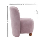 Modern Curved Teddy Fabric Accent Chair with Golden Metal Legs, Soft Upholstery, 4 Colors