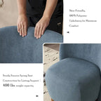 Modern Curved Teddy Fabric Accent Chair with Golden Metal Legs, Soft Upholstery, 4 Colors