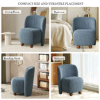 Modern Curved Teddy Fabric Accent Chair with Golden Metal Legs, Soft Upholstery, 4 Colors