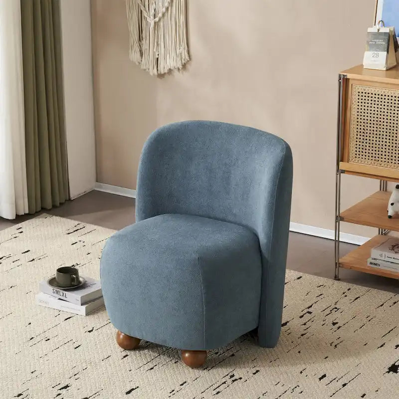 Modern Curved Teddy Fabric Accent Chair with Golden Metal Legs, Soft Upholstery, 4 Colors