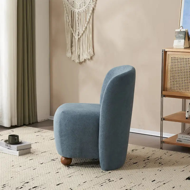Modern Curved Teddy Fabric Accent Chair with Golden Metal Legs, Soft Upholstery, 4 Colors