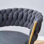 A Set of 4 Rotating Bar Stools, Equipped with Breathable Linen Cushions - Suitable for The Height of The Kitchen Island