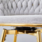 A Set of 4 Rotating Bar Stools, Equipped with Breathable Linen Cushions - Suitable for The Height of The Kitchen Island