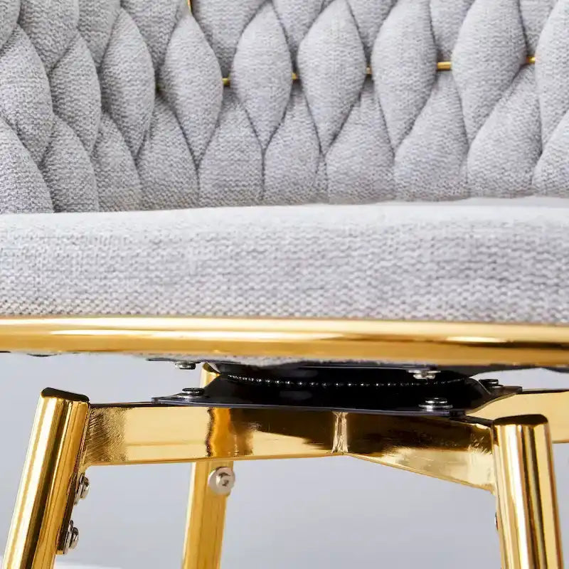 A Set of 4 Rotating Bar Stools, Equipped with Breathable Linen Cushions - Suitable for The Height of The Kitchen Island