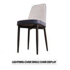 Set of 4 Mid-Century PU Leather Dining Chairs, Curved Back, Black Metal Legs, 250 lb Cap