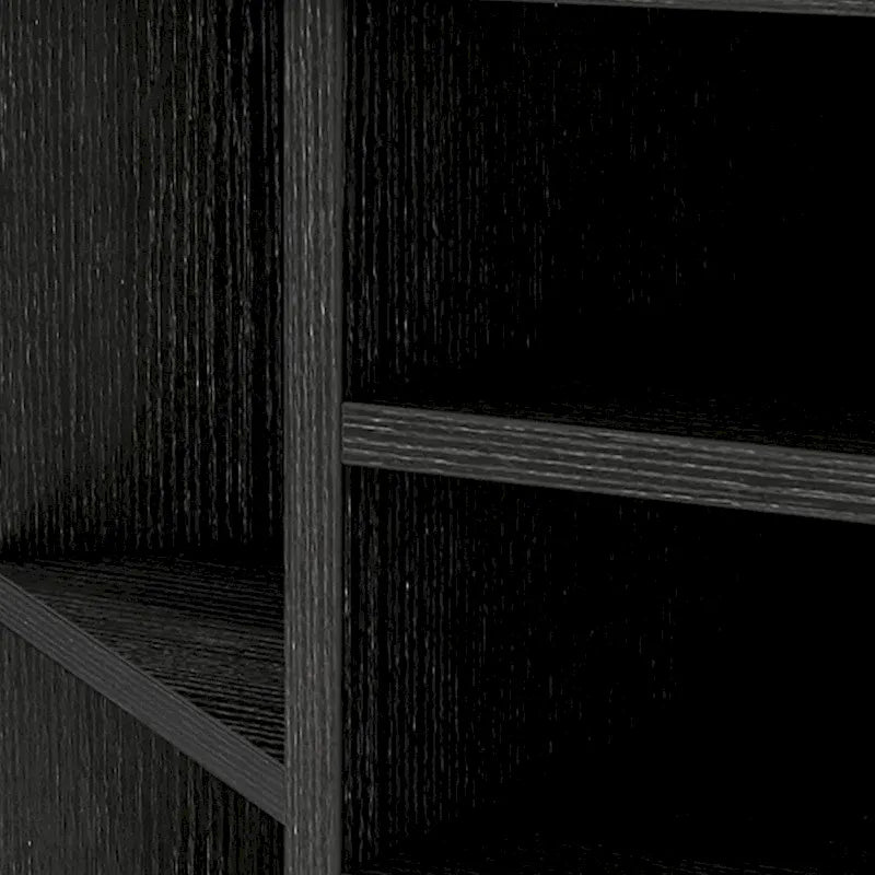 47" Hexagonal Corner TV Stand with Power Outlets, USB Ports & Barn Door Cabinets, Black
