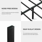 Queen Size Rustic Platform Bed Frame with Wood Headboard and Footboard