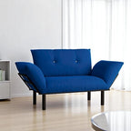 49" Metal Frame Loveseat with Flared Arms, Pocket Coil Seats & Washable Removable Cushions