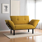 49" Metal Frame Loveseat with Flared Arms, Pocket Coil Seats & Washable Removable Cushions