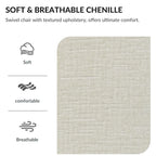 360° Swivel Barrel Accent Chair, Chenille/Corduroy, Wood Base, High-Density Foam Cushion