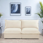 73.2 Chenille Modular 3-Seat Sofa with Removable Washable Covers And Multiple Pillows