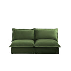 73.2 Chenille Modular 3-Seat Sofa with Removable Washable Covers And Multiple Pillows