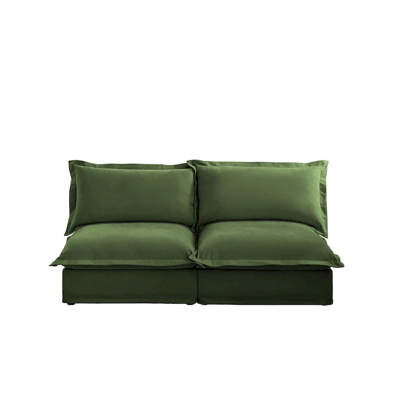 73.2 Chenille Modular 3-Seat Sofa with Removable Washable Covers And Multiple Pillows