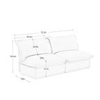 73.2 Chenille Modular 3-Seat Sofa with Removable Washable Covers And Multiple Pillows