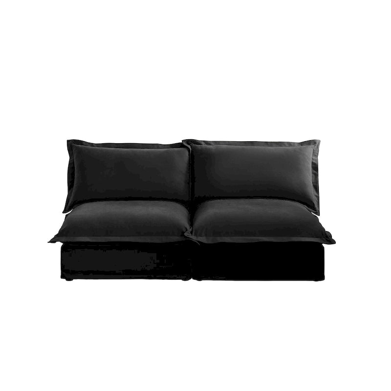 73.2 Chenille Modular 3-Seat Sofa with Removable Washable Covers And Multiple Pillows