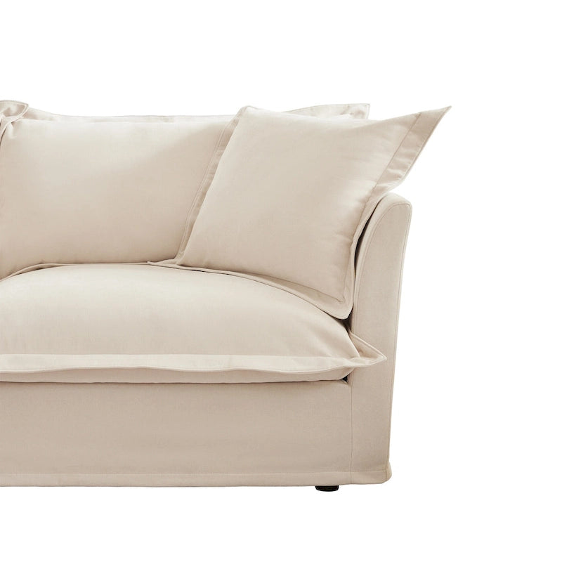 73.2 Chenille Modular 3-Seat Sofa with Removable Washable Covers And Multiple Pillows