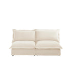 73.2 Chenille Modular 3-Seat Sofa with Removable Washable Covers And Multiple Pillows