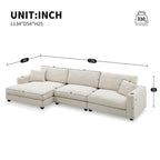 Oversized Corduroy Sectional Sofa,L Shaped Deep Seating Cloud Couch
