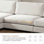 Oversized Corduroy Sectional Sofa,L Shaped Deep Seating Cloud Couch