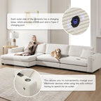 Oversized Corduroy Sectional Sofa,L Shaped Deep Seating Cloud Couch