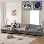 Oversized Corduroy Sectional Sofa,L Shaped Deep Seating Cloud Couch