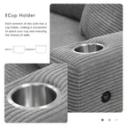 Oversized Corduroy Sectional Sofa,L Shaped Deep Seating Cloud Couch