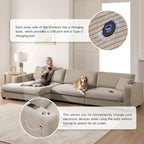 Oversized Corduroy Sectional Sofa,L Shaped Deep Seating Cloud Couch