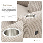 Oversized Corduroy Sectional Sofa,L Shaped Deep Seating Cloud Couch