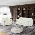 3-Seater Chenille Cloud Sofa with Deep Seats, Storage Pockets & 3 Pillows, 800 lb Capacity