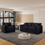 3-Seater Chenille Cloud Sofa with Deep Seats, Storage Pockets & 3 Pillows, 800 lb Capacity