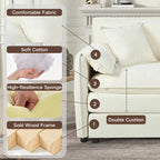 3-Seater Chenille Cloud Sofa with Deep Seats, Storage Pockets & 3 Pillows, 800 lb Capacity