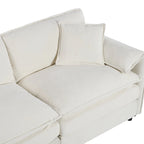 3-Seater Chenille Cloud Sofa with Deep Seats, Storage Pockets & 3 Pillows, 800 lb Capacity