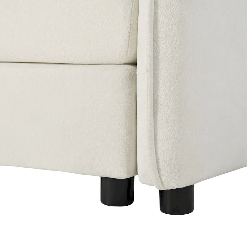 3-Seater Chenille Cloud Sofa with Deep Seats, Storage Pockets & 3 Pillows, 800 lb Capacity
