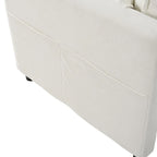 3-Seater Chenille Cloud Sofa with Deep Seats, Storage Pockets & 3 Pillows, 800 lb Capacity