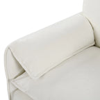 3-Seater Chenille Cloud Sofa with Deep Seats, Storage Pockets & 3 Pillows, 800 lb Capacity