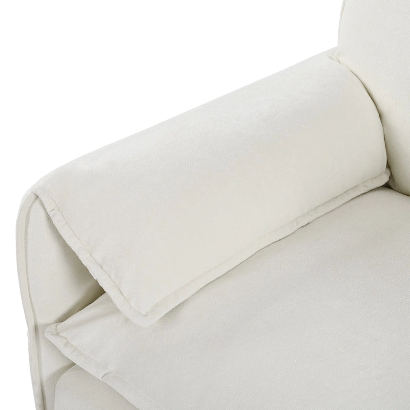3-Seater Chenille Cloud Sofa with Deep Seats, Storage Pockets & 3 Pillows, 800 lb Capacity
