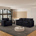 3-Seater Chenille Cloud Sofa with Deep Seats, Storage Pockets & 3 Pillows, 800 lb Capacity
