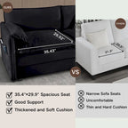 3-Seater Chenille Cloud Sofa with Deep Seats, Storage Pockets & 3 Pillows, 800 lb Capacity