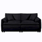 3-Seater Chenille Cloud Sofa with Deep Seats, Storage Pockets & 3 Pillows, 800 lb Capacity